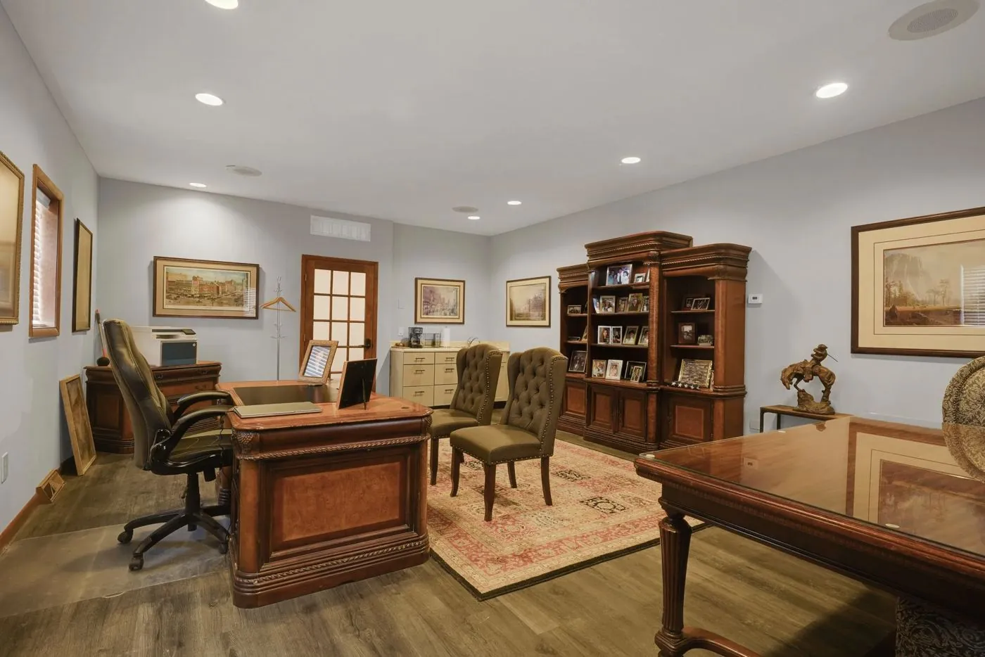 A suite finished as an office at The Studios at 440